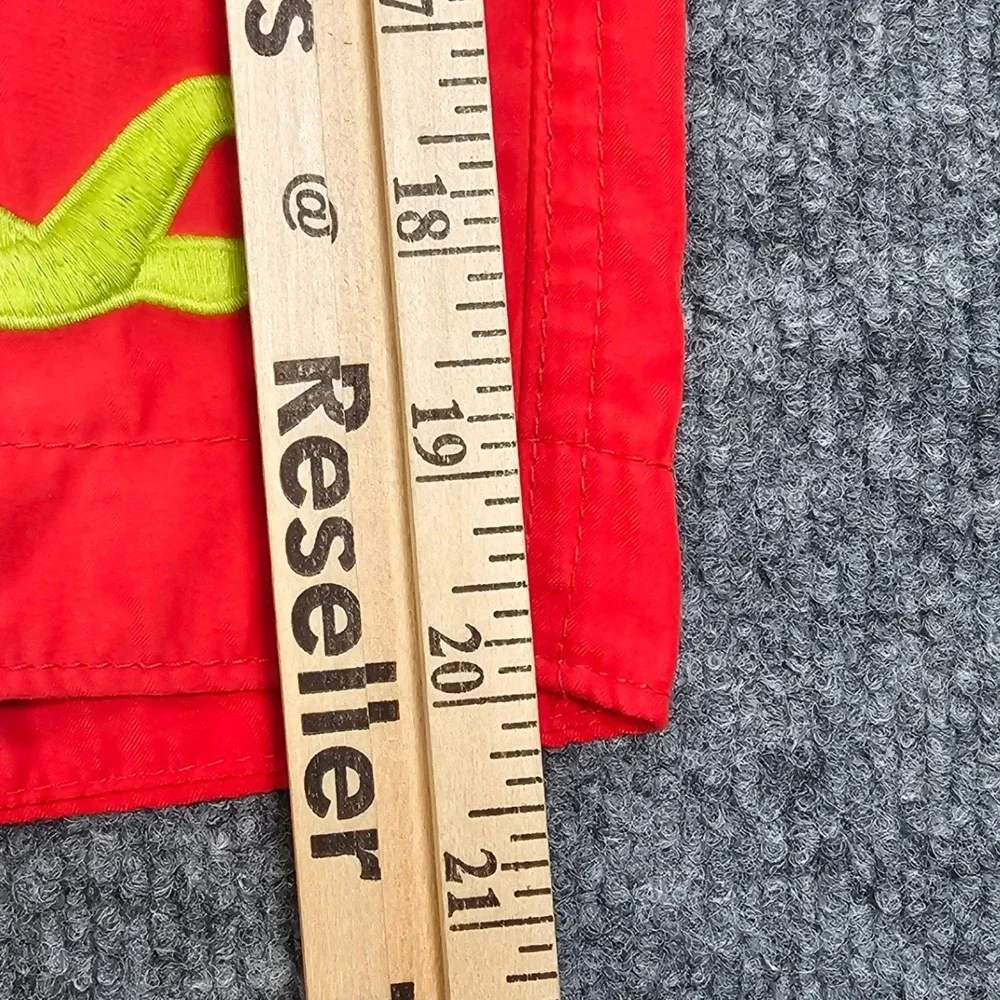 Hollister Board Shorts Mens L Red Neon Green Logo Swim Trunks Cargo Pocket 9